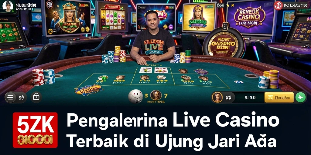 Tampilan menawan gameplay Live Casino di 5ZK.