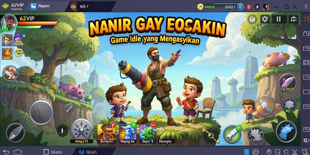 Gameplay menarik 62VIP dengan fitur Idle yang menyenangkan.