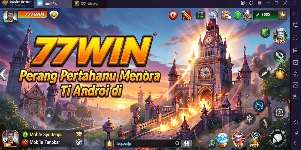 Tampilan gameplay <strong>77WIN</strong> yang seru dalam genre Tower Defense.