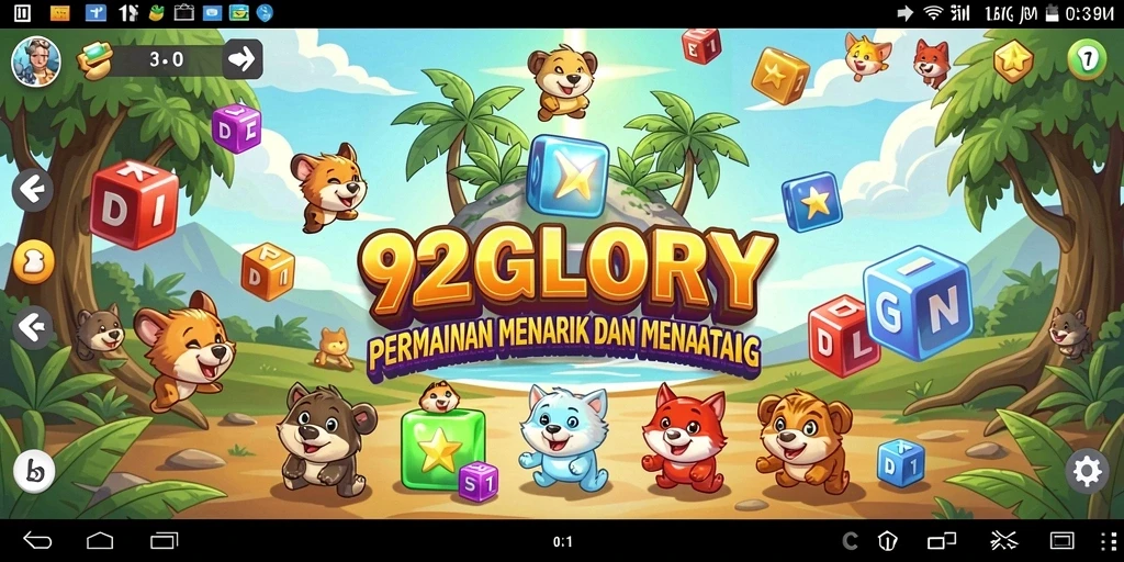 Screenshot gameplay 92GLORY menampilkan teka-teki yang menantang.