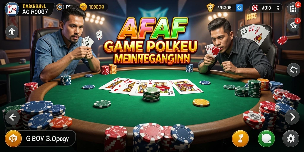 Tampilan gameplay AFAF yang menarik dalam permainan poker.