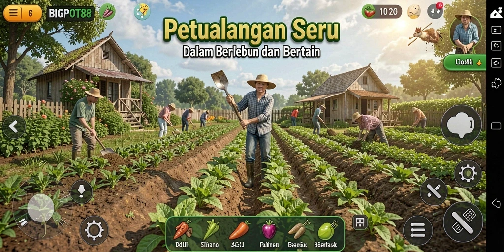 Screenshot BIGPOT88 menampilkan keindahan ladang yang subur.