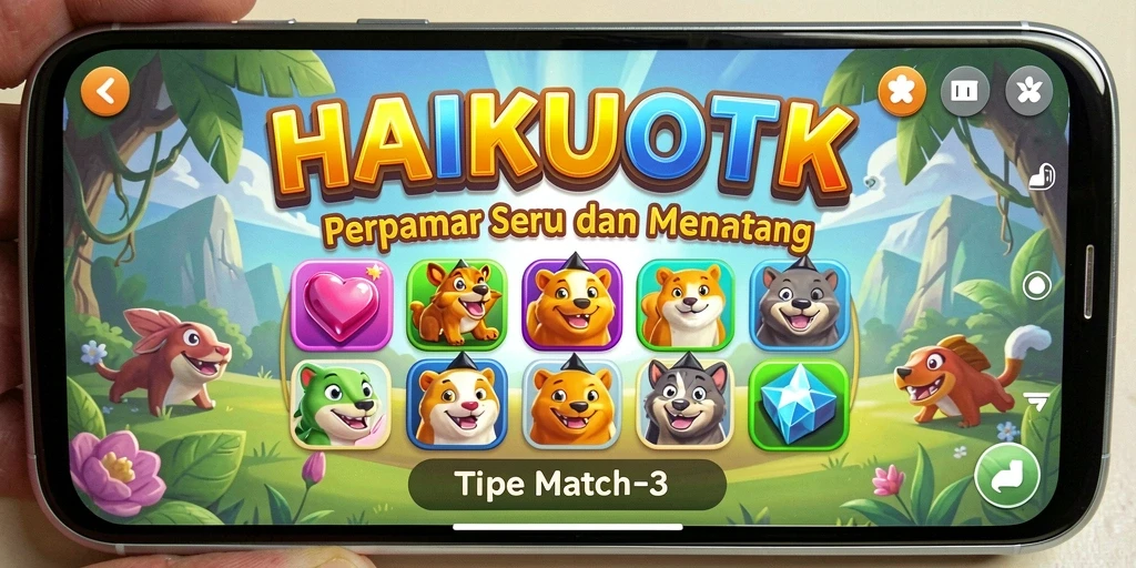 Gameplay seru HAIKUOTK dengan tantangan Match-3 yang menarik.
