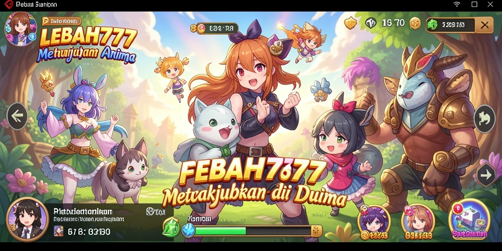 Tampilan gameplay LEBAH777 dengan karakter anime yang unik dan warna-warni.