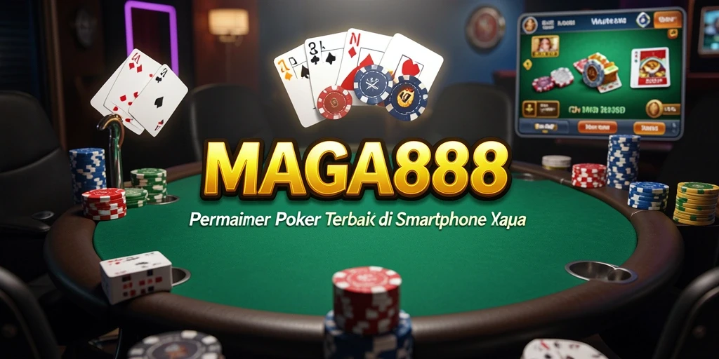 Tangkapan layar gameplay MAGA888 menampilkan suasana meja poker yang ramai.