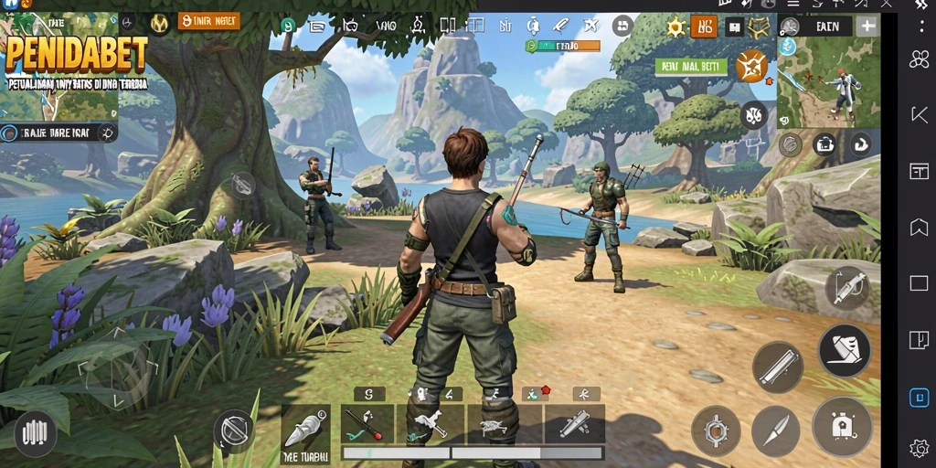 Screenshot gameplay yang menampilkan dunia terbuka PENIDABET