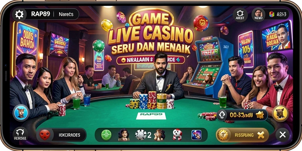 Tampilan gameplay Live Casino yang menarik dan interaktif di RAP89.