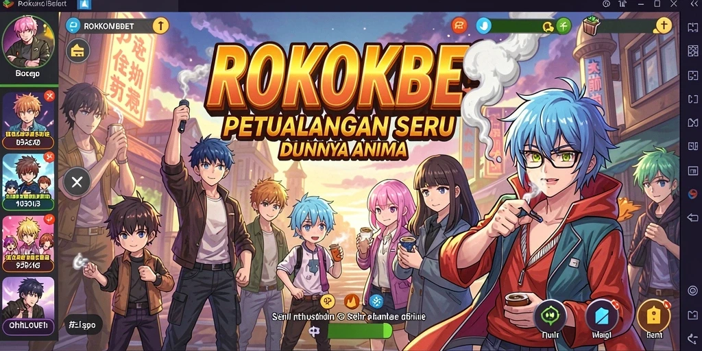 Tampilan gameplay ROKOKBET dengan karakter Anime yang penuh aksi.