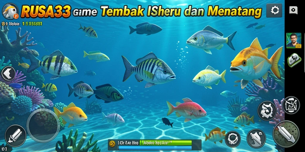 Gameplay RUSA33 menampilkan aksi seru menangkap ikan.