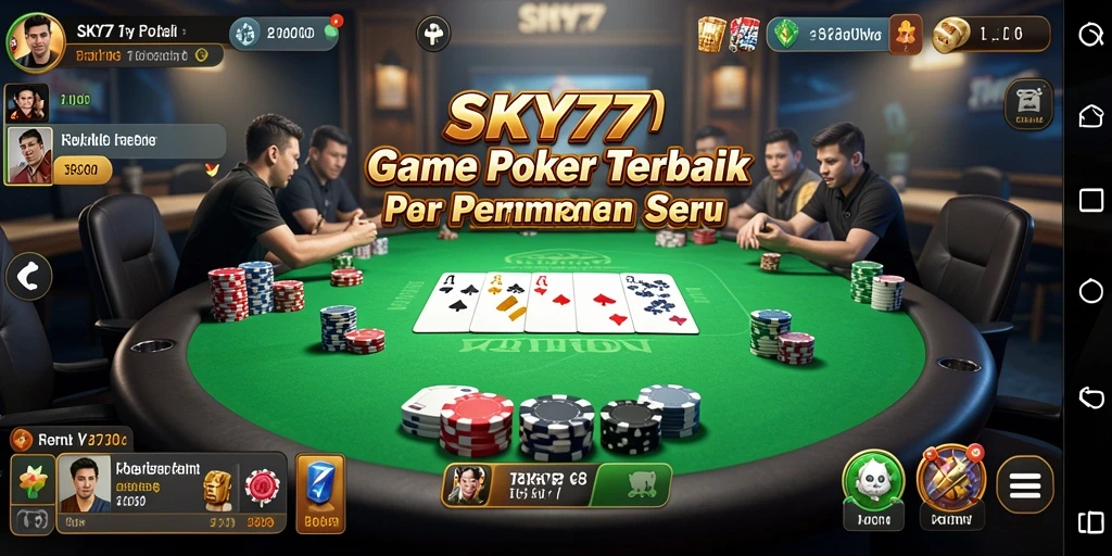 Screenshot gameplay poker yang menampilkan suasana meja ramah.