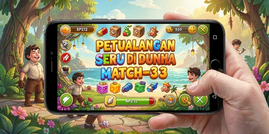 Screenshot gameplay SP212 menunjukkan pengalaman mencocokkan permata yang seru.