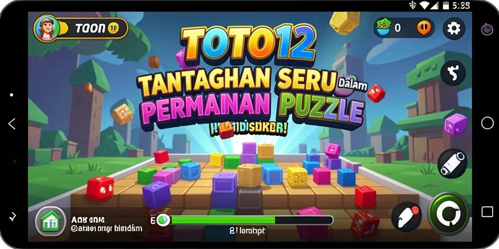 Tampilan gameplay seru dari TOTO12 yang menggugah selera bermain puzzle.